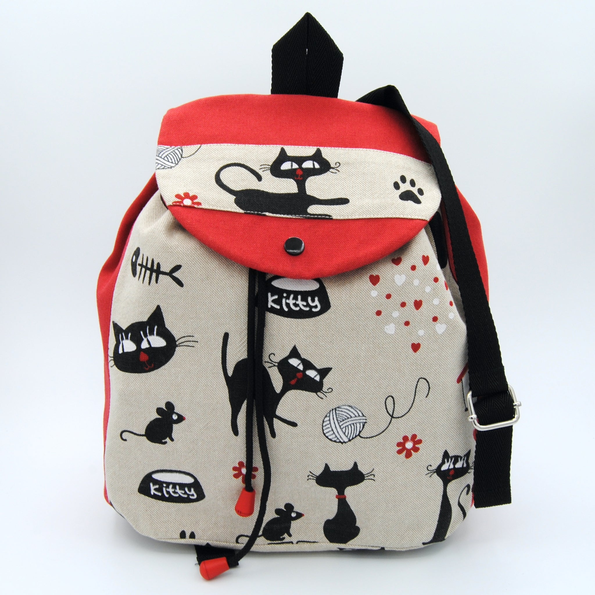 Sac dos enfant Chats Kitty rouge Les Passions de Brigitte