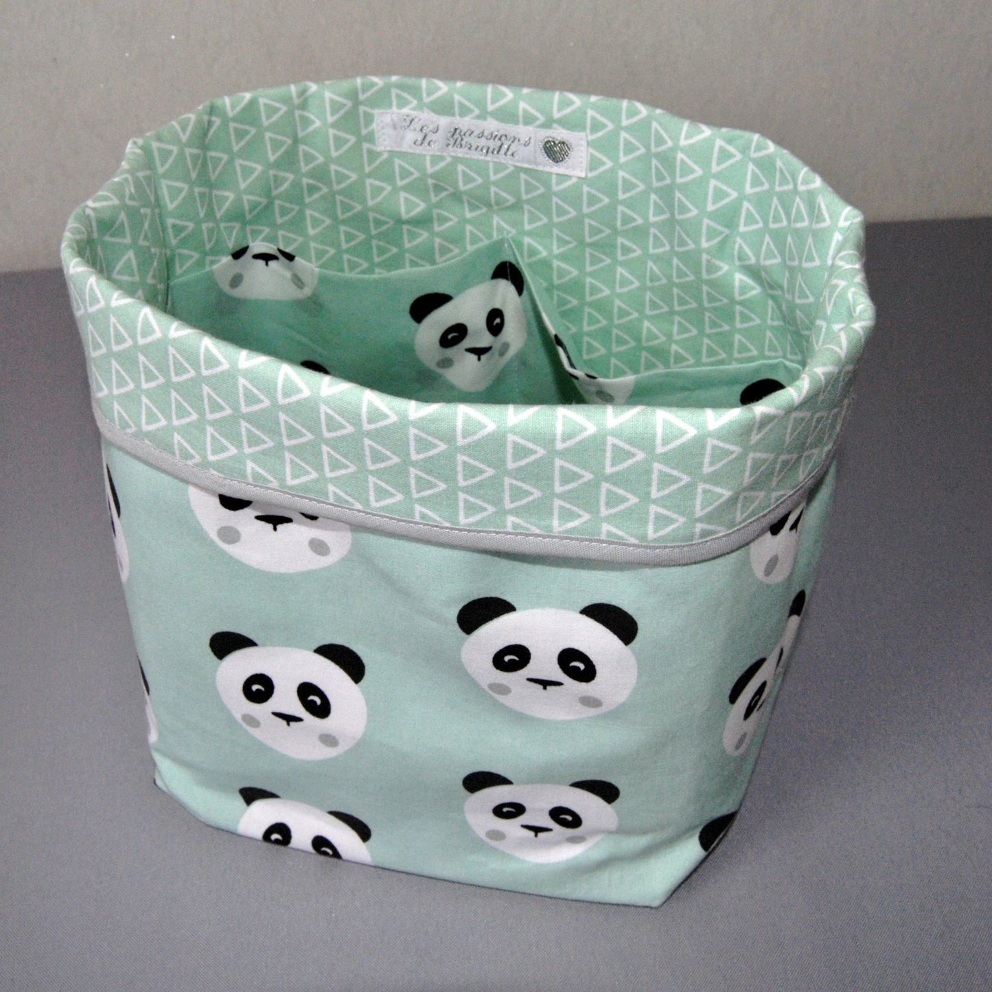paniere rangement couches bebe lingette lavable panda vert