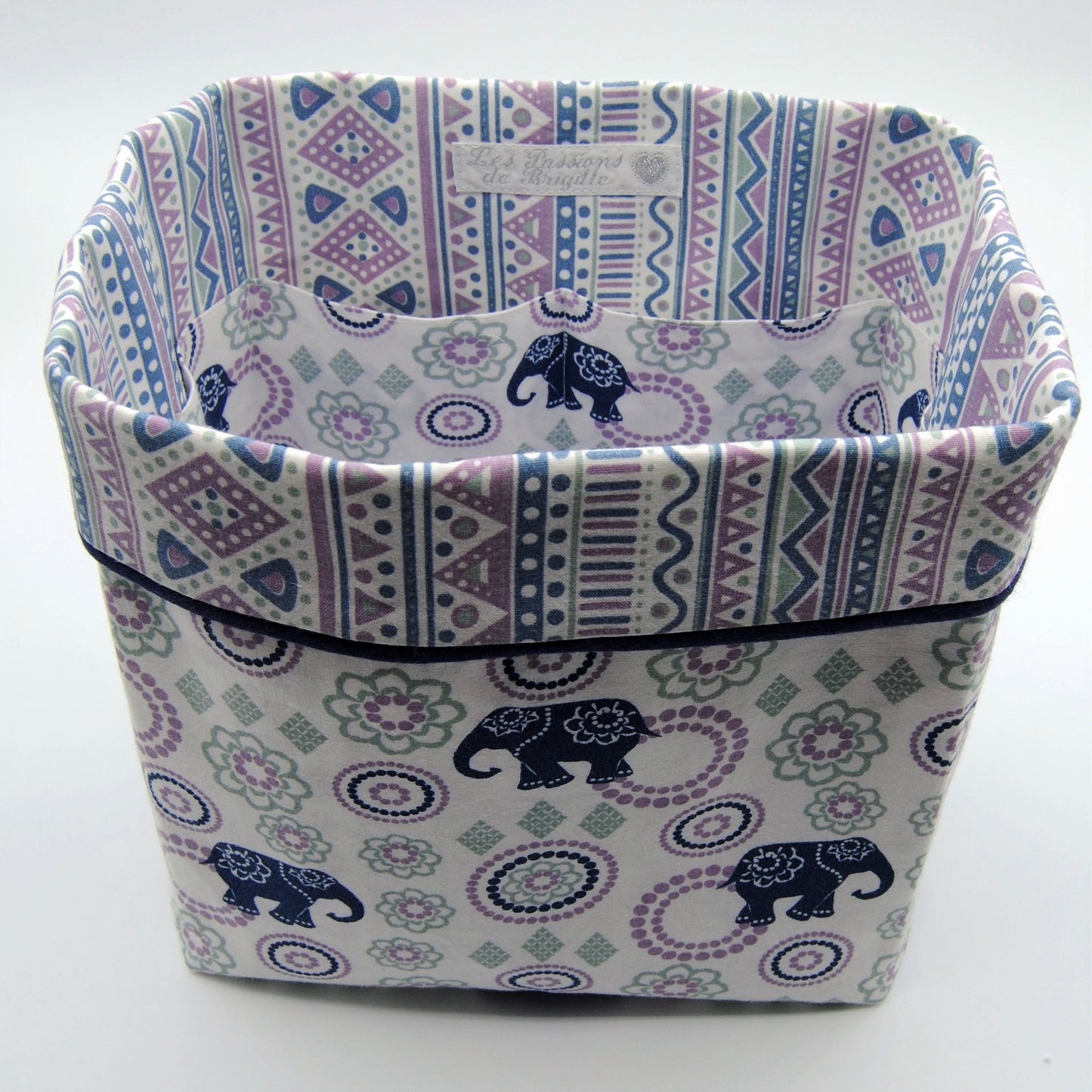 paniere rangement couches bebe lingette lavable elephant mandala