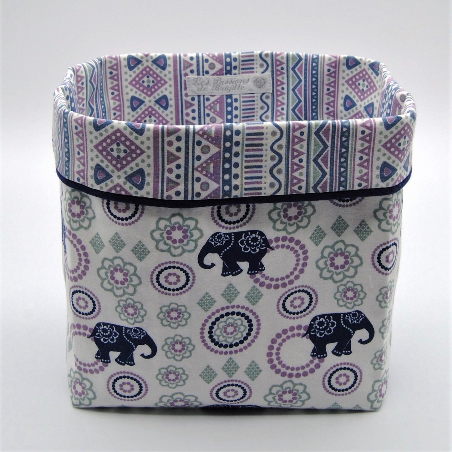 paniere rangement couches bebe lingette lavable elephant mandala