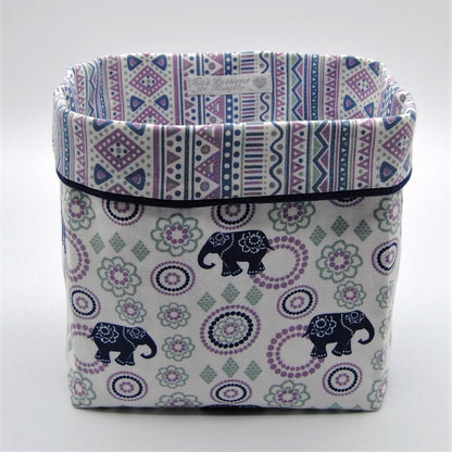 paniere rangement couches bebe lingette lavable elephant mandala