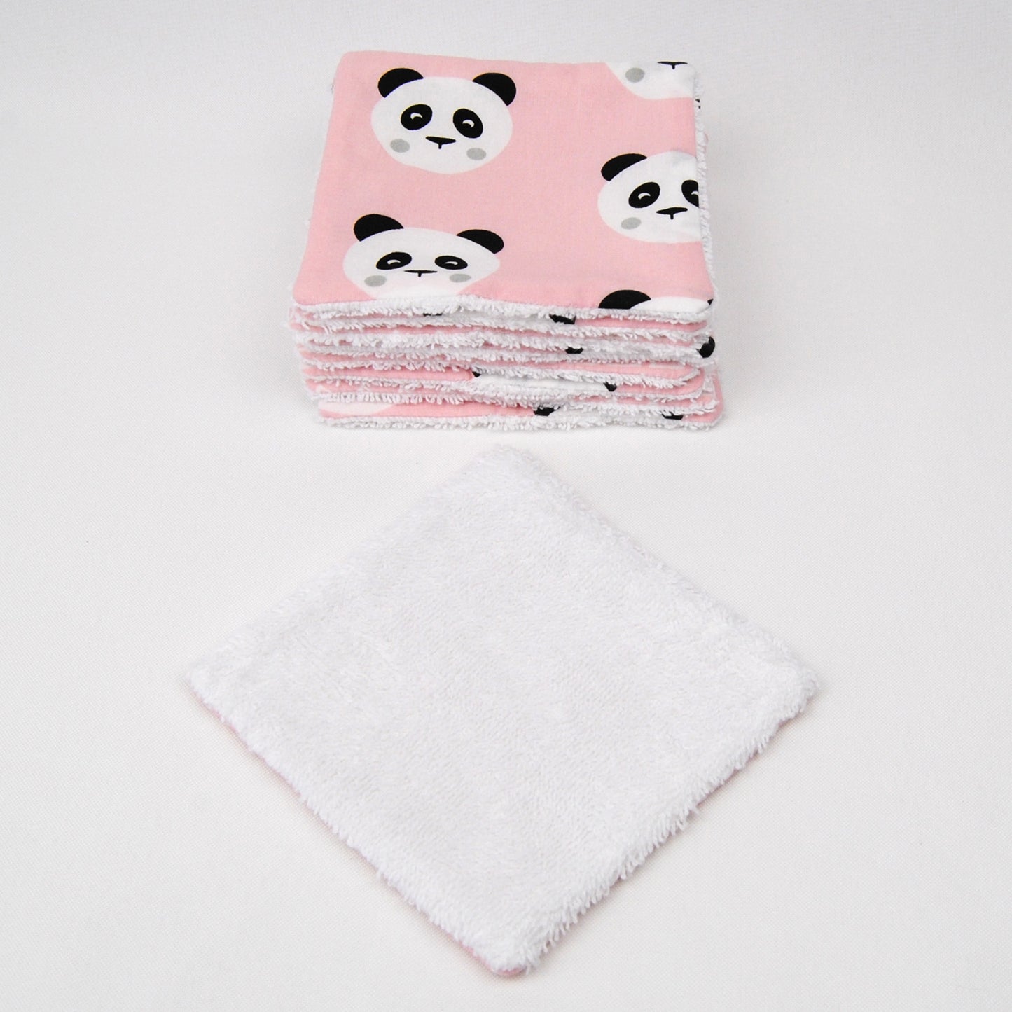 lingettes lavables bébé démaquillante panda rose les passions de brigitte fait main made in france
